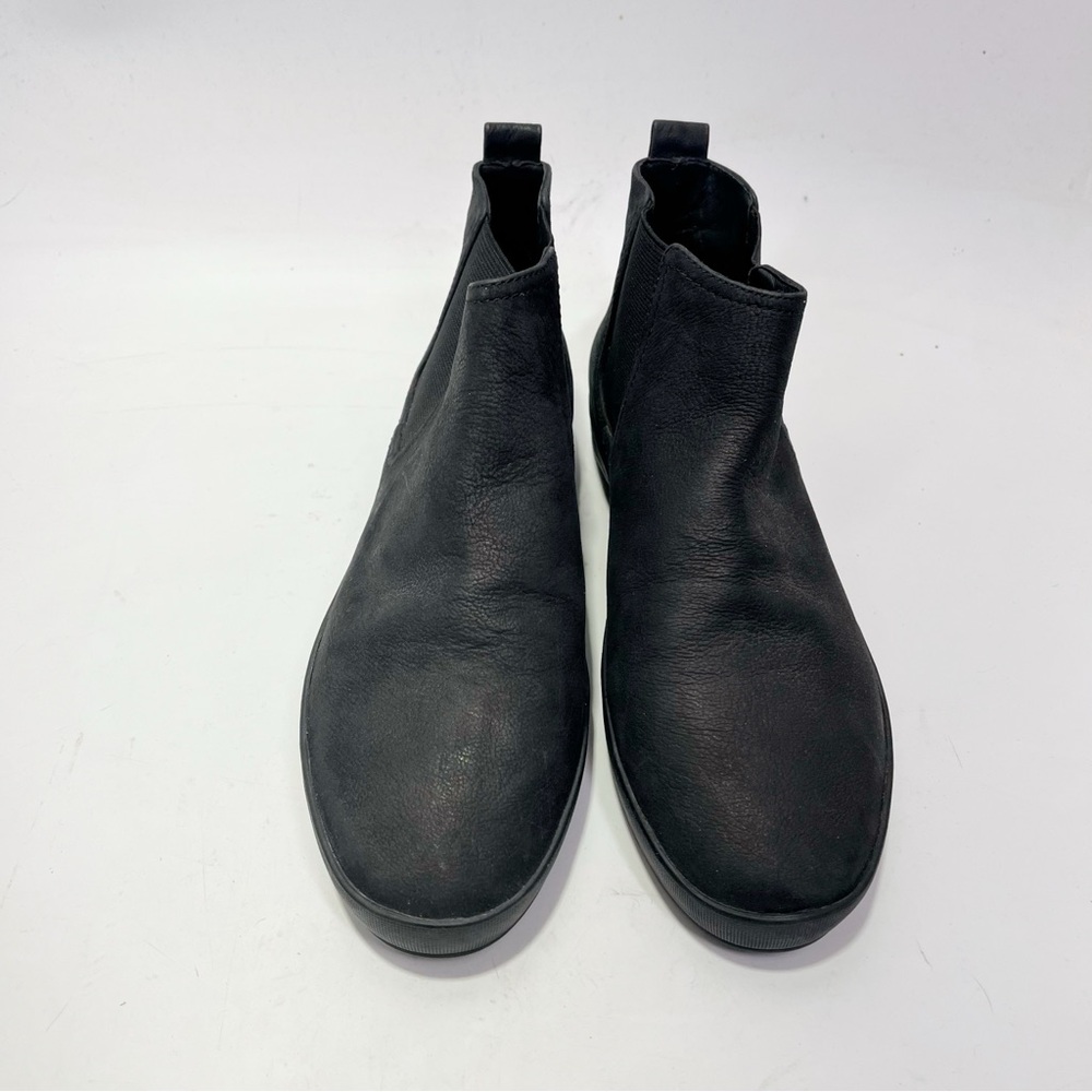 🛍️Eileen Fisher Washed Leather Ankle Bootie Comfort Slip On Flat Hi Top Sneaker - Picture 2 of 6